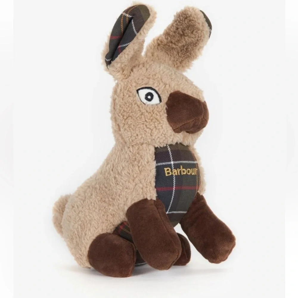 Barbour Dog Toy Rabbit Plaid Stuffed Logo Squeaker Dog Toy 🐾Best Friend
